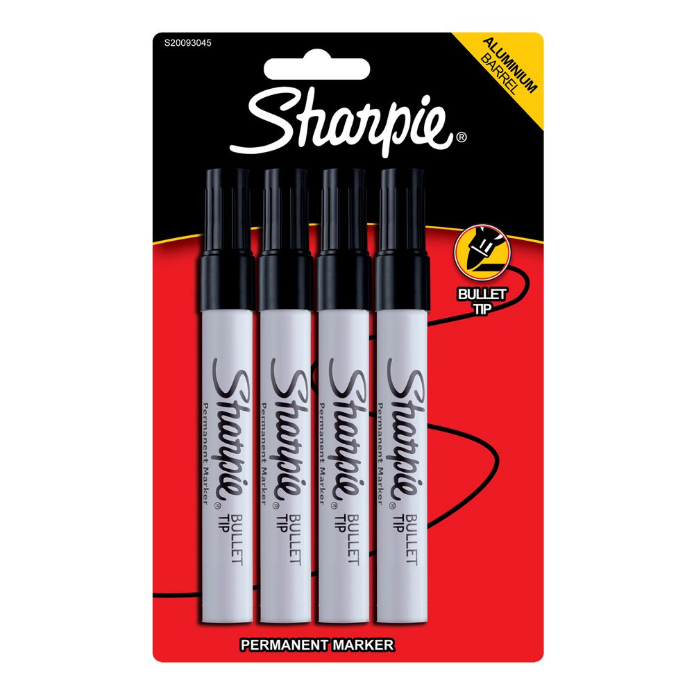 Sharpie Pro Metal Permanent Markers Black 4 Pack